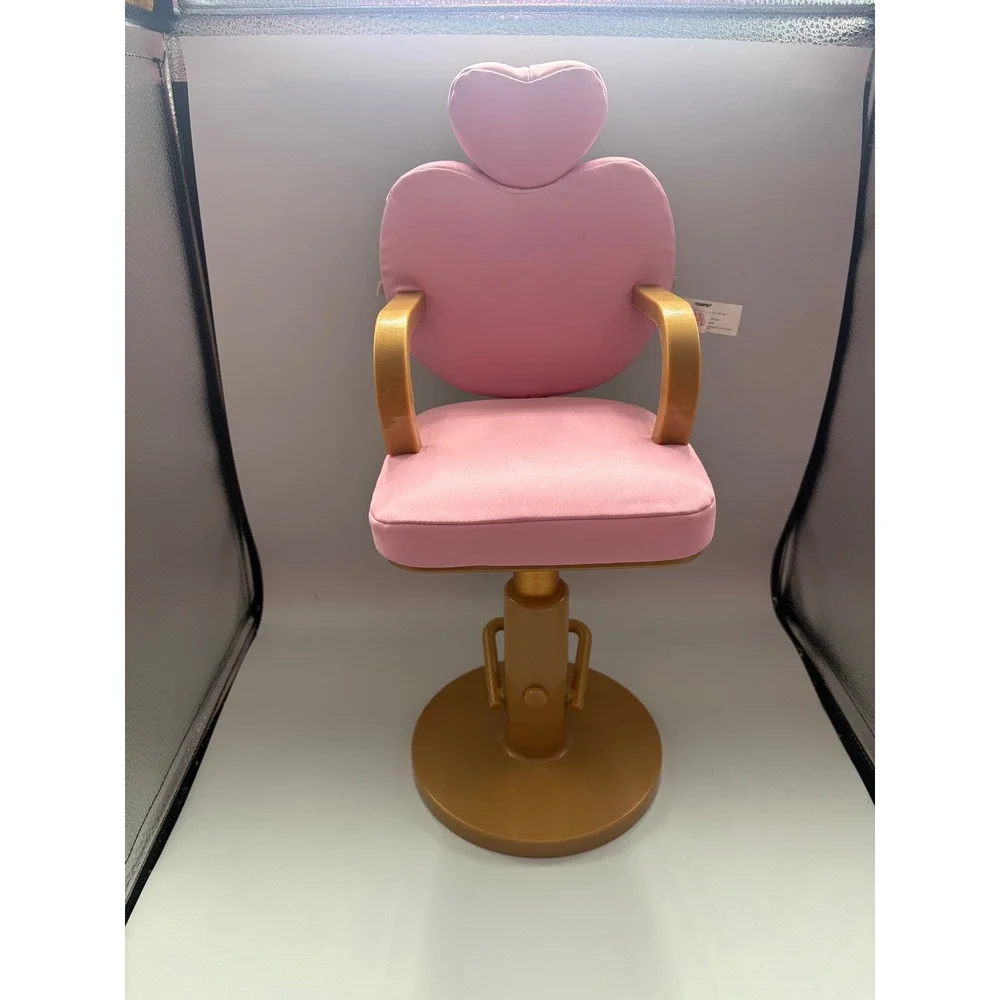 Our Generation Battat Pink Heart Salon Chair for 18 Inch Dolls Gold Base